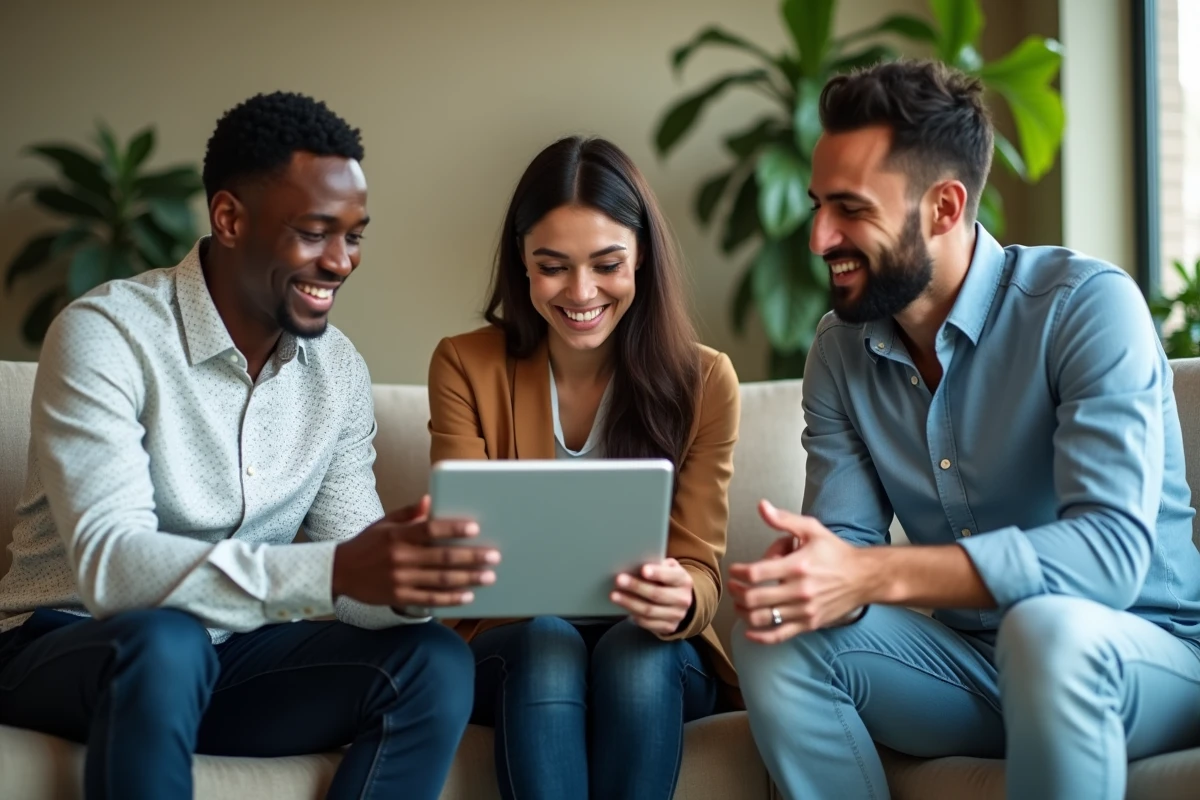 Trois enseignants discutant autour d