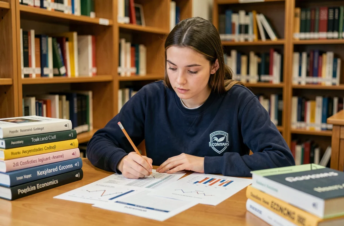 Étudiante en classe préparatoire révisant les coefficients BCE 2026 dans une bibliothèque universitaire