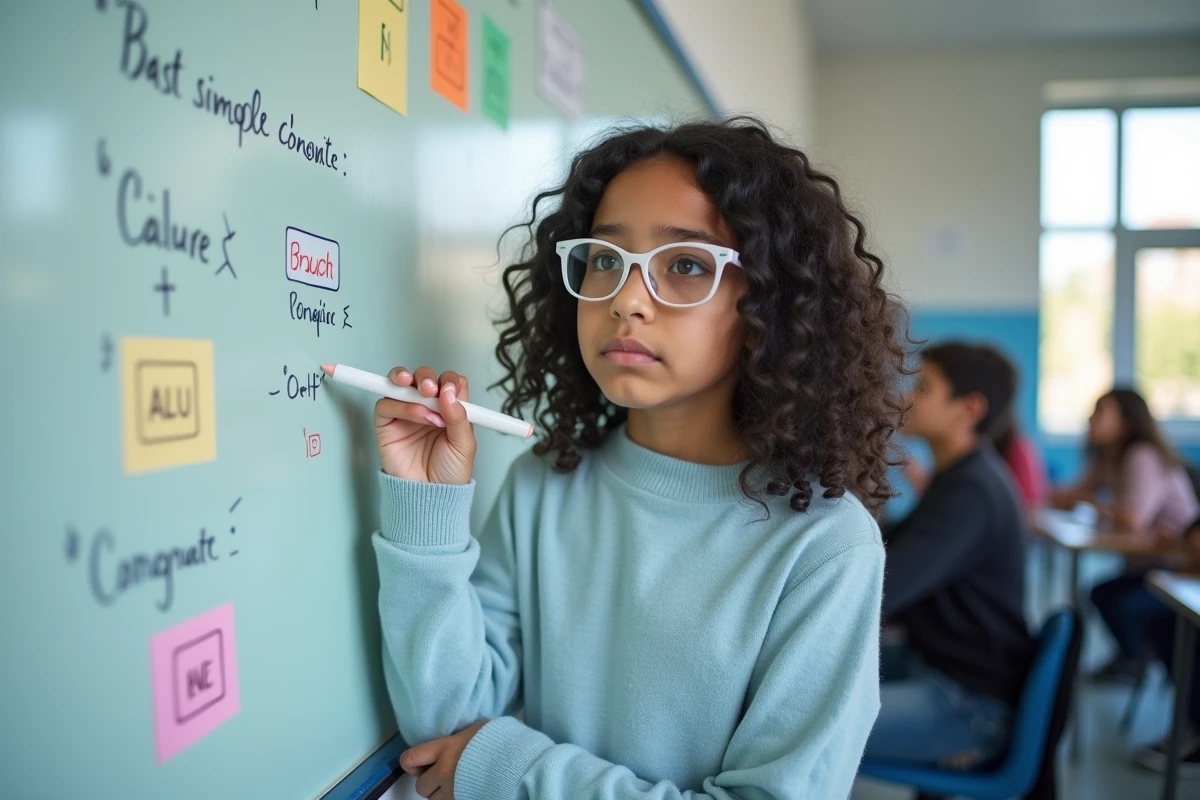 Fille au tableau en train d