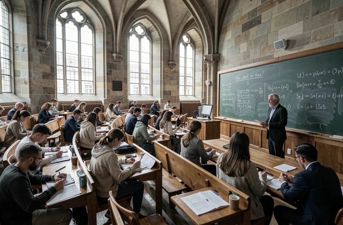 Amphi universitaire de la FLSH Lille lors d'un cours d'anglais ouvert aux étudiants externes