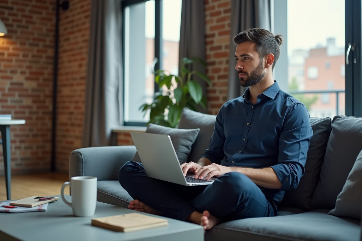 Formateur indépendant travaillant sur sa stratégie emailing pour générer des revenus avec ses formations en ligne