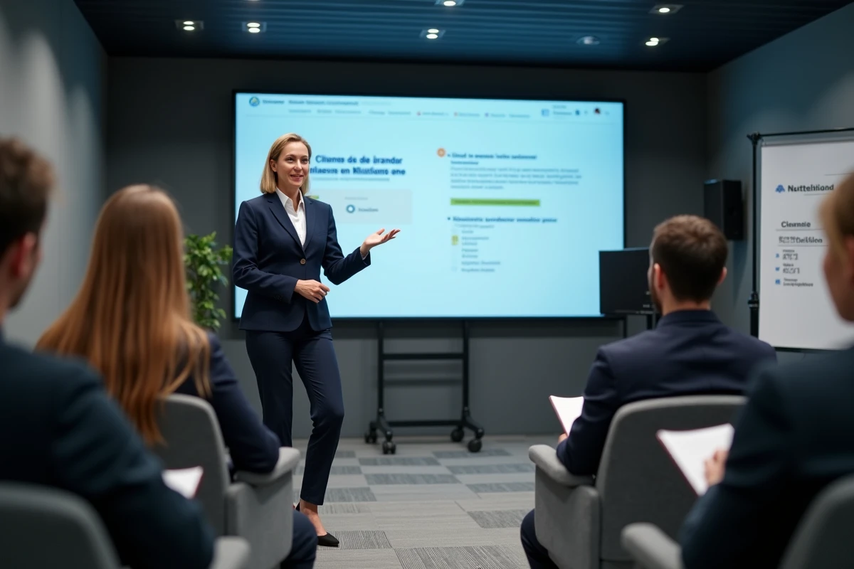Formatrice de la PIA Académie Orléans Tours présentant le dispositif d'accueil aux nouveaux personnels de l'Éducation nationale lors d'une session de formation institutionnelle