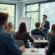 Groupe divers en formation professionnelle en classe moderne