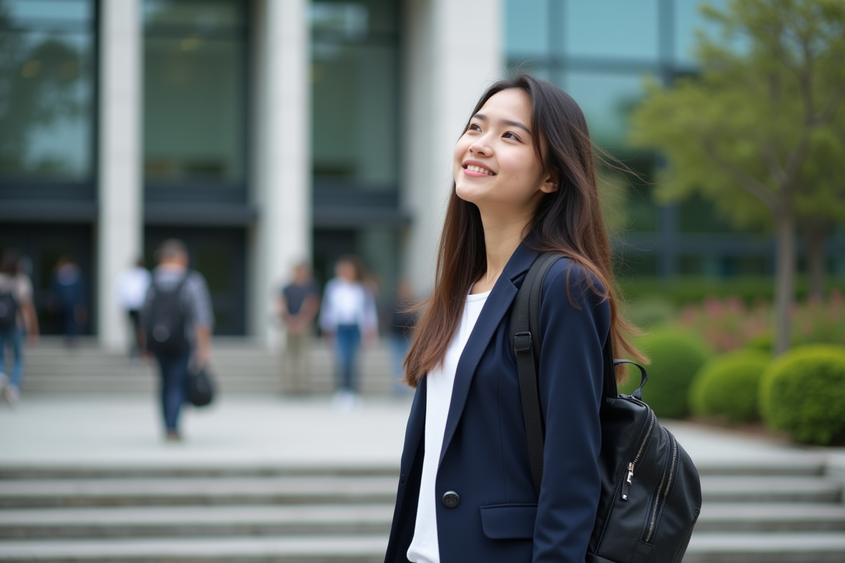 Jeune femme en blazer à l