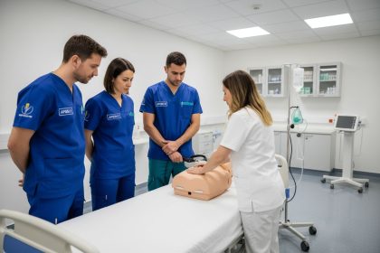 participants apprenant les gestes d'urgence lors de la formation AFGSU 2